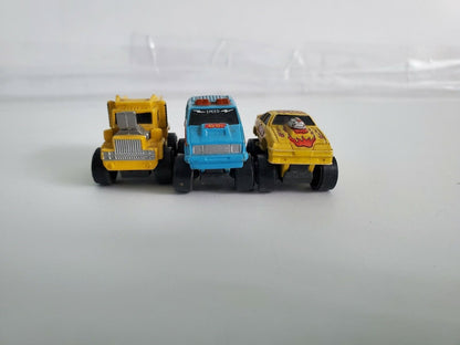 Road Champs Micro Machine Lot of 3 - 1987 Mustang, Dumptruck, and Van