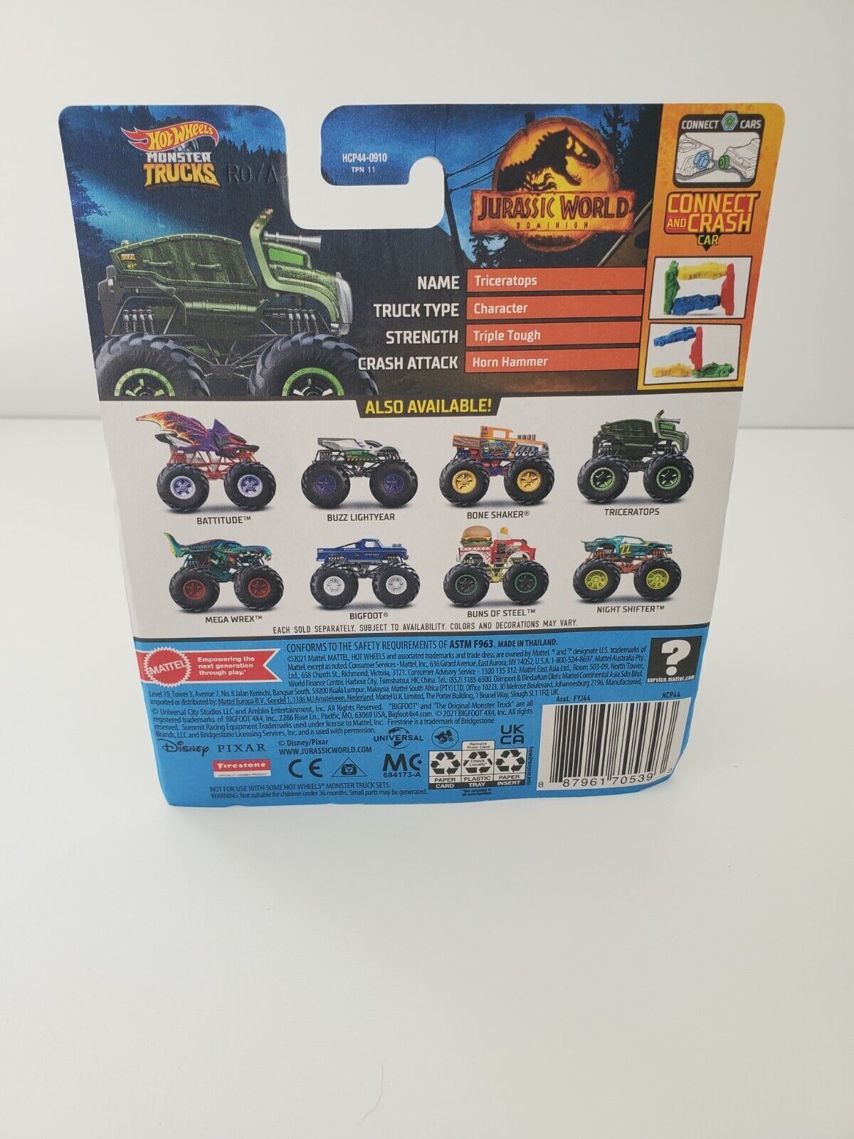 2022 Hot Wheels 4x4 Monster Trucks Triceratops 1/64 + Car