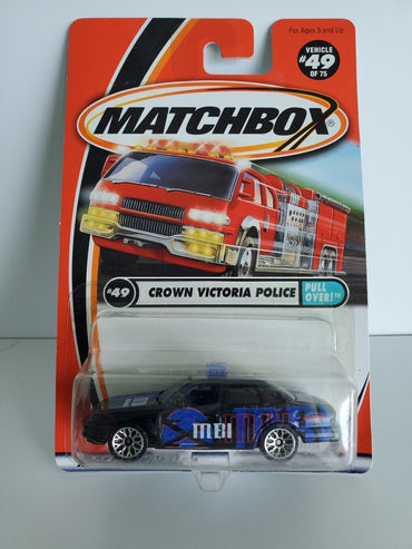 2001 Matchbox Ford Crown Victoria Police #49