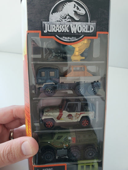 2020 Matchbox Jurassic World Total Tracker Team 5-Pack Unimog U1300 | Jeep | MIB