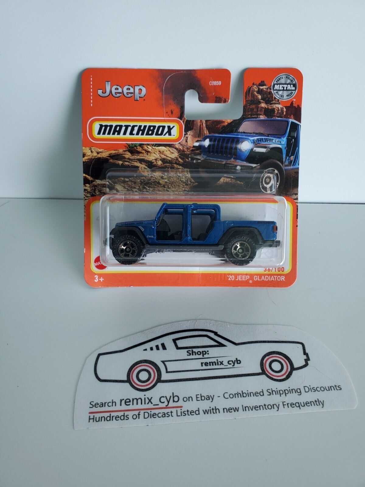 2020 Matchbox Jeep Gladiator - Blue - Short Card