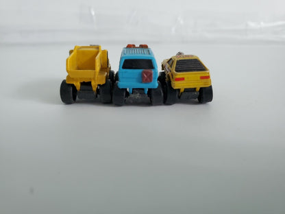 Road Champs Micro Machine Lot of 3 - 1987 Mustang, Dumptruck, and Van