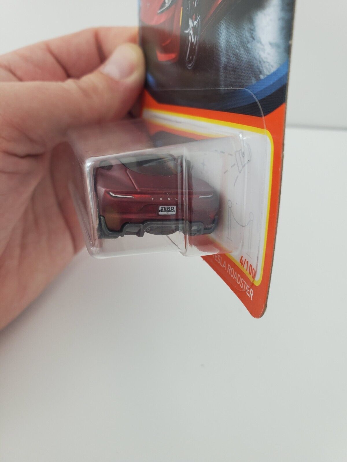 2022 Matchbox Tesla Roadster Crimson Red 4/100