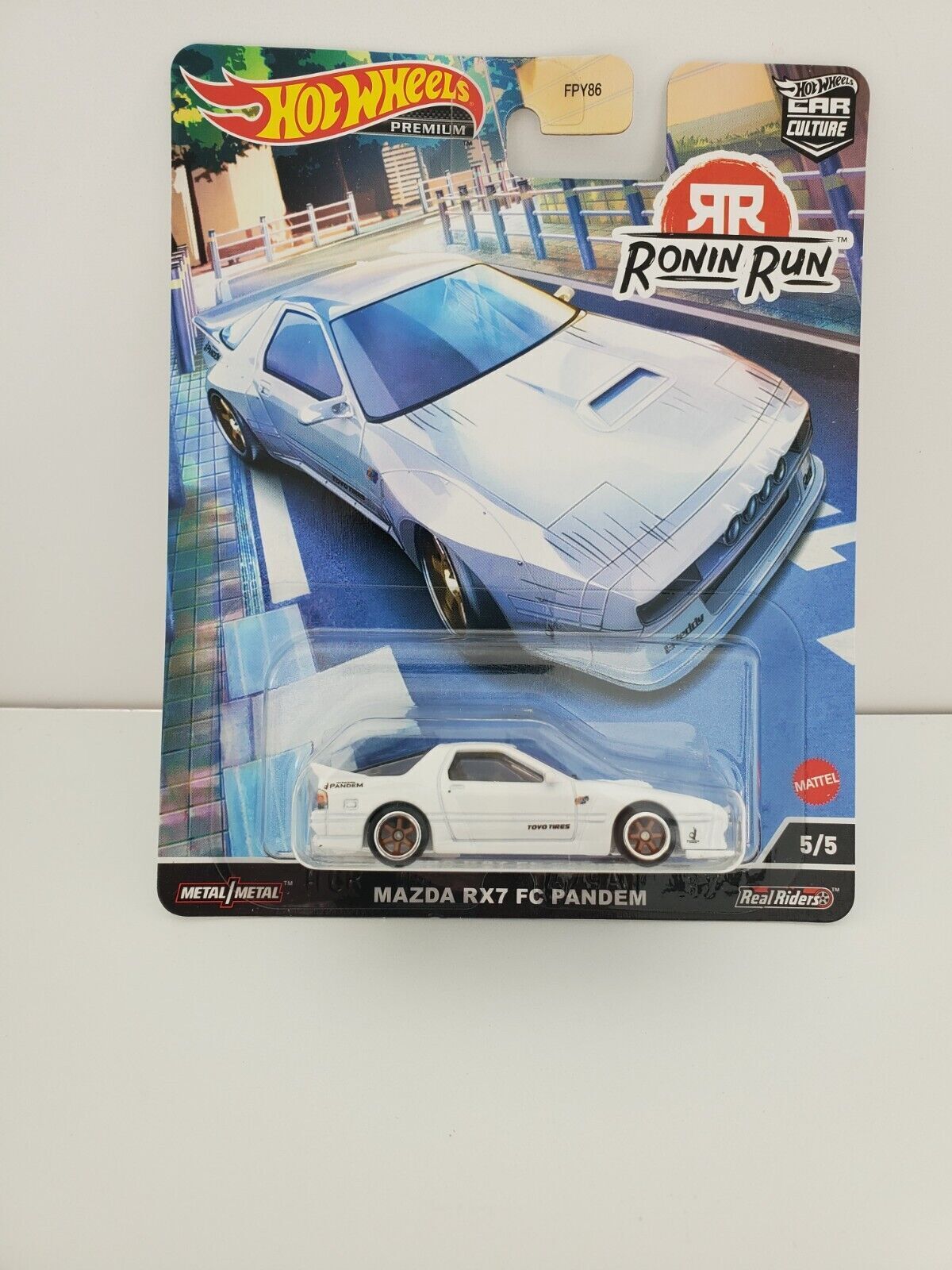 2022 Hot Wheels Mazda RX7 FC Pandem - White - Ronin Run Premium w/Real Riders