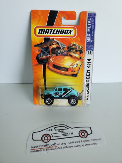 2007 Matchbox #61 Volkswagen VW Baja 4x4 Blue 90 Bug