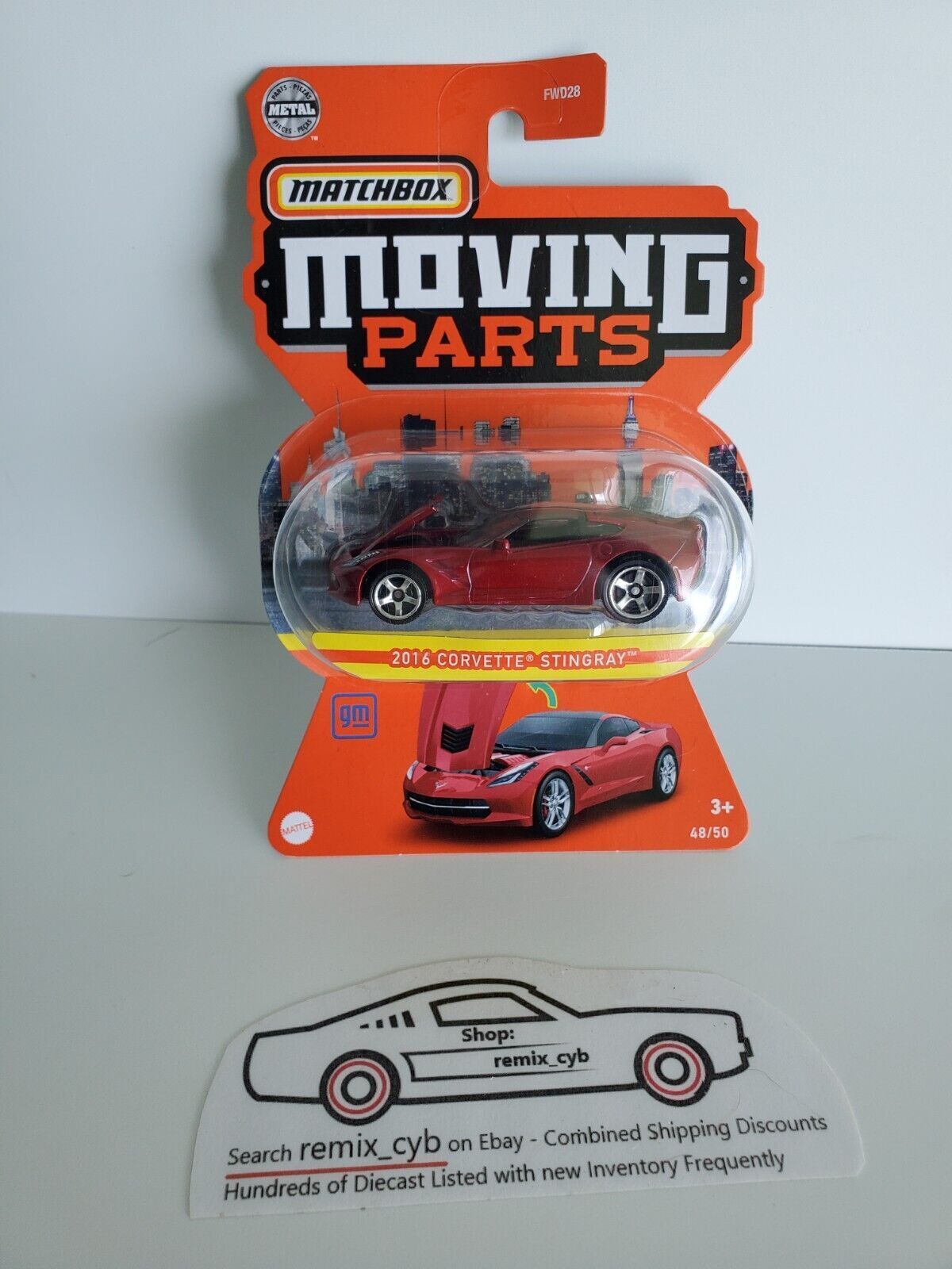 2022 Moving Parts Matchbox -  Red 2016 Corvette Stingray