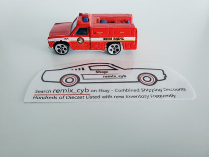 Hot Wheels 1974 Emergency Fire Dept Truck  - 5 DOT - Malaysia