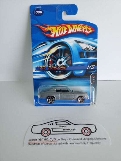 2006 Hot Wheels '70 CHEVELLE - Silver w/ PR5 Wheels - KMart exclusive Color