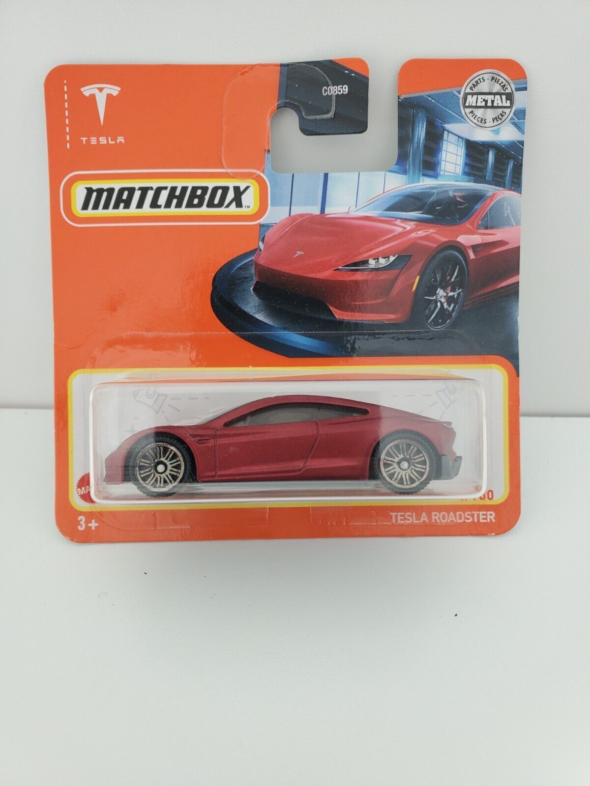 2022 Matchbox Tesla Roadster Crimson Red 4/100 Short Card